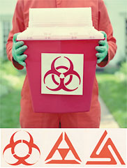 Rejected biohazard symbols